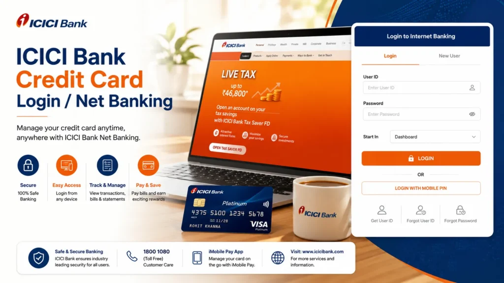 ICICI Bank Credit Card Login / Net Banking