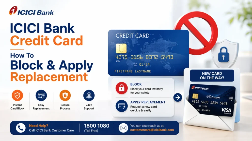 ICICI Bank Credit Card – How To Block & Apply Replacement