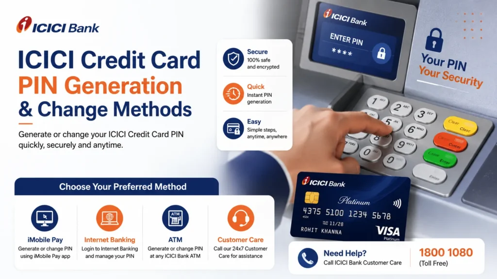 ICICI Credit Card PIN Generation & Change Methods