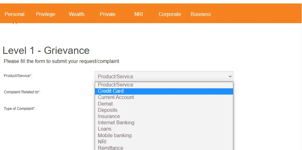 ICICI Bank Customer Grievance Redressal